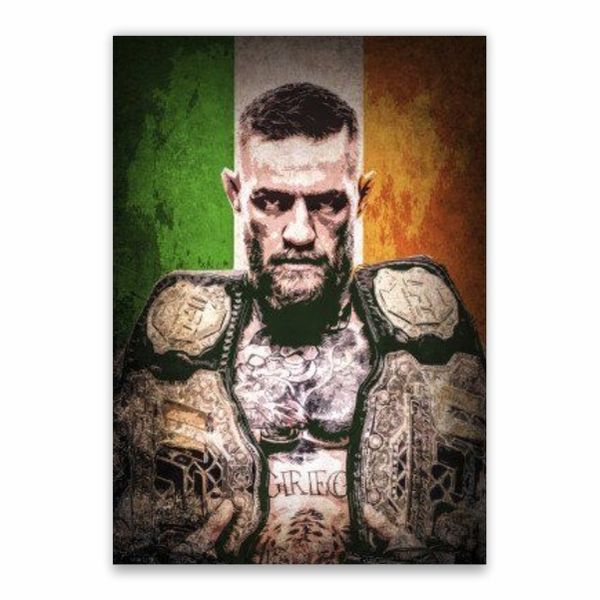 Conor Mcgregor Irish Flag Background Poster - A1