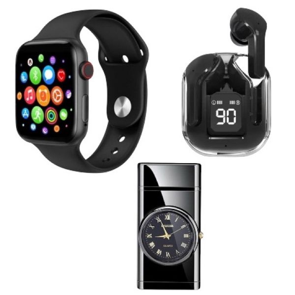 The Elite 3-in-1 Tech &amp; Style Bundle - Smartwatch, Pro Earbuds &amp; Lighter