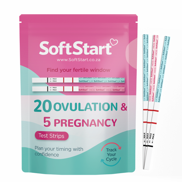 SoftStart - 20 Ovulation Strips &amp; 5 Pregnancy Test Strips combo kit