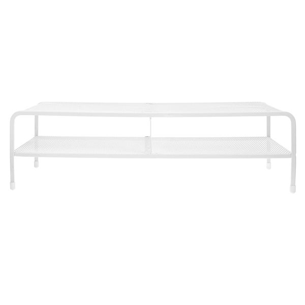Office Metal Mesh Retro White 2-Tier Monitor Stand (50cm)