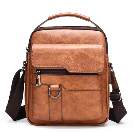 Leather Men Sling Bag Shoulder Bag Crossbody Image