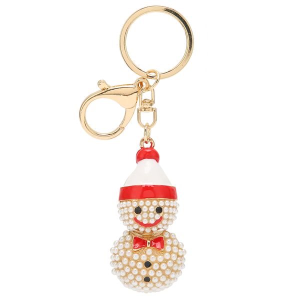 Cute Cartoon Snowman Keychain - Imitation Pearl, Christmas