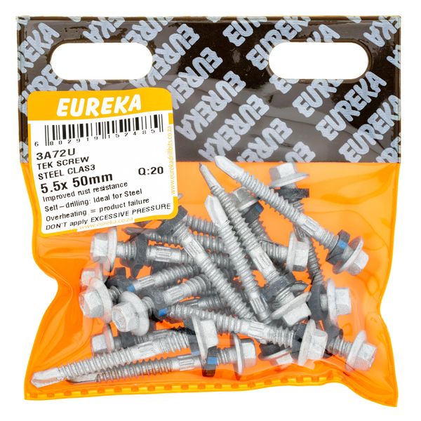 EUREKA Tek Screw Steel Class3 : 5.5 x 50mm Q:20 3A72U
