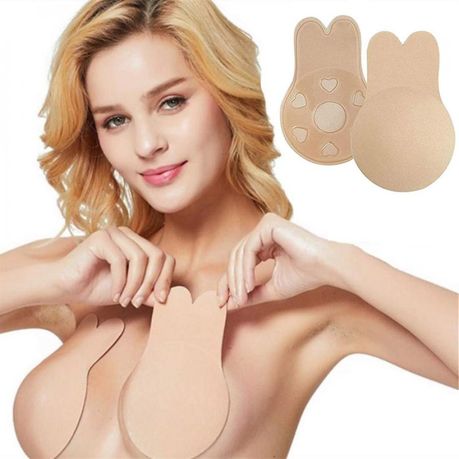 Shimmer Gold Breathable Reusable Strapless Adhesive Bra Nipple