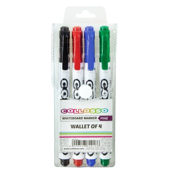 Collosso Slim Whiteboard Marker Fine Wallet of 4