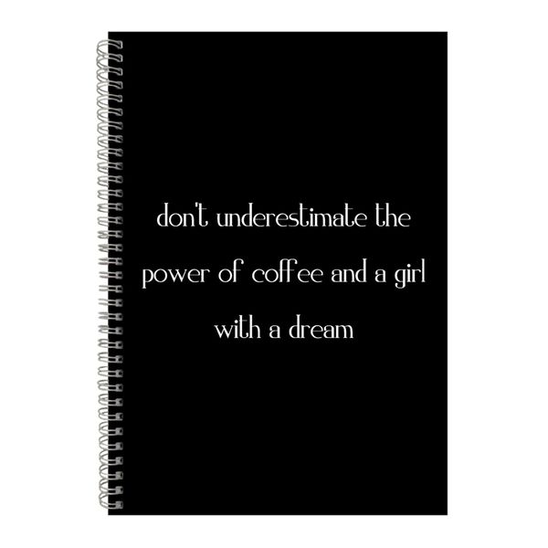 Power A4 Notebook Spiral Lined Motivational Saying Graphic Notepad Gift 187