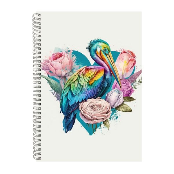 Stork 2 Watercolor Heart Notebook Animal Gift Idea Notepad Pad 118