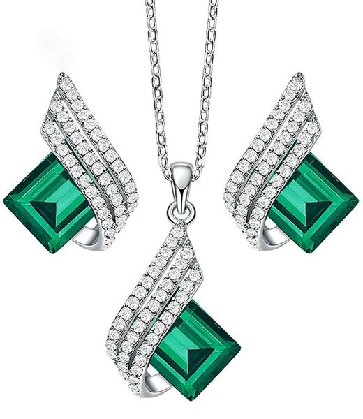 Elegant Emi 925 Sterling Silver Necklace and Earring Set