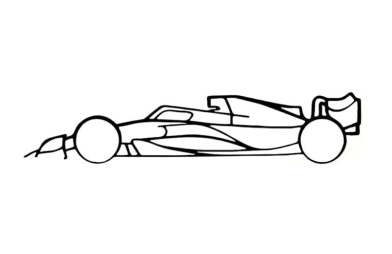 Professional Racing Car Design Wall Art Stencil - Black