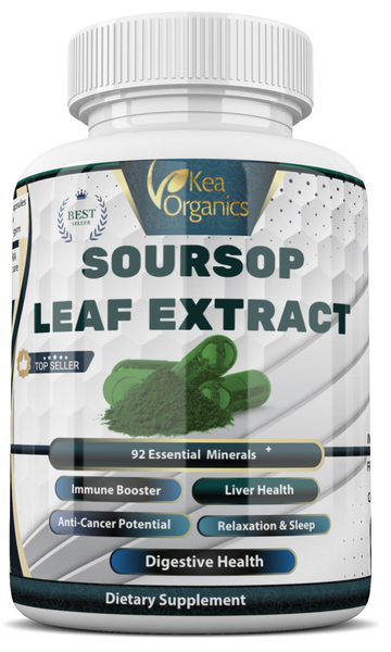 Kea Organics - Soursop Leaf Extract- Healthy Cell Function - 60 Veggie Caps