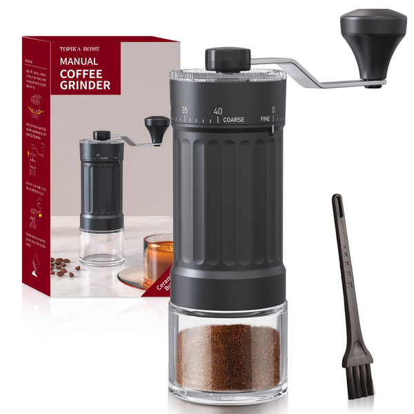 Topika - 40 Settings Portable Espresso Bean Mill with a cleaning brush