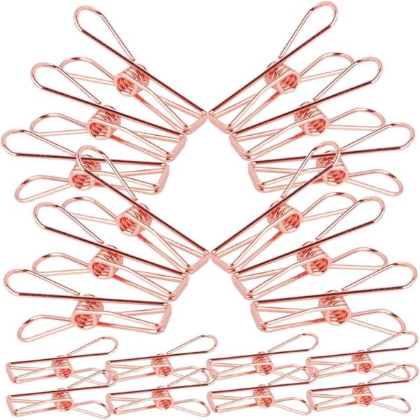 Rose Gold Stainless Steel Binder Clips Multi-use for Office &amp; Outdoor Use