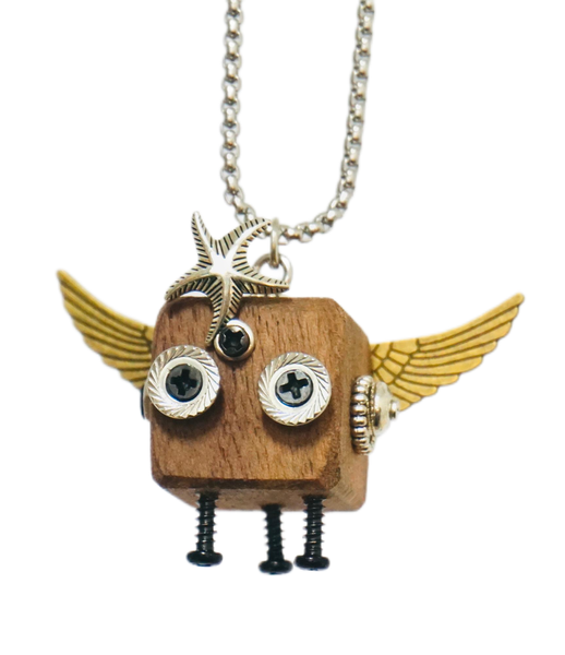 Handmade Steampunk Mini - Robot Necklace