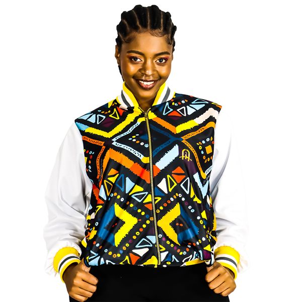 Africa Fashion House afhSports Mix-Print Tracksuit Top