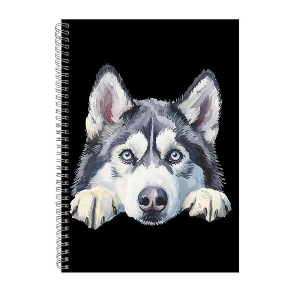 Siberian Husky A4 Notebook Spiral Lined Notepad Dog Idea 335