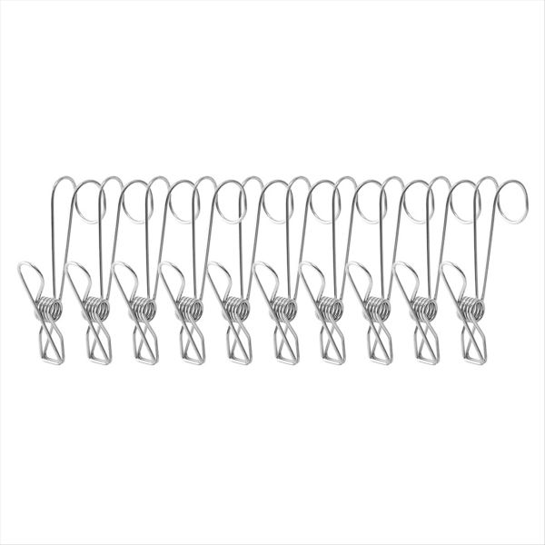 Stainless Steel Binder Clips, Stainless Steel Clothespins with Hooks,