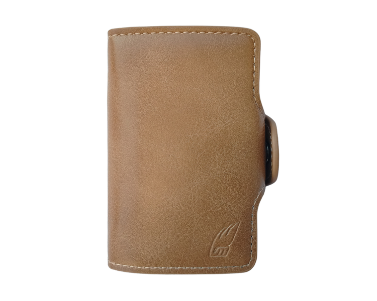 Pop-Up Credit Card Holder Wallet - Compact PU Leather Card Organizer