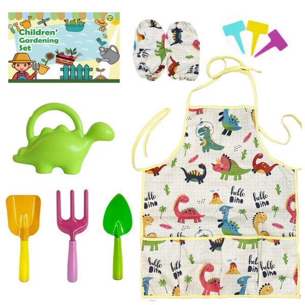 10 Piece Kids Gardening Tool Set Garden Toys with Gloves Apron Gift