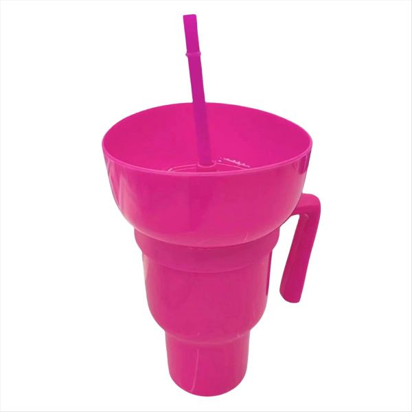 Popcorn Snacks Integrated Beverage Cup Rose Red