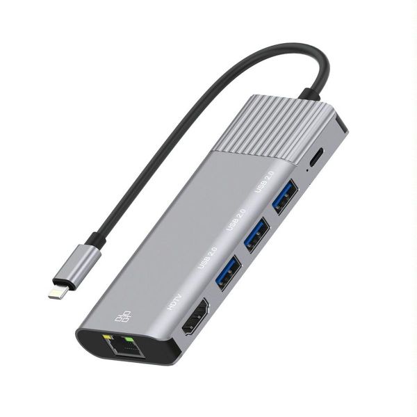 6 in 1 Lightning to HDMI and RJ45 Multi Function Dock Station (GD ) 79591