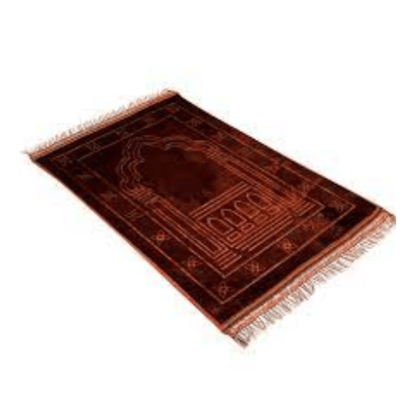 Soft &amp; Silvery Islamic Prayer Mat - Brown