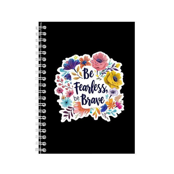 Fearless A5 Notebook Spiral Lined Motivational Sayings Graphic Notepad 155