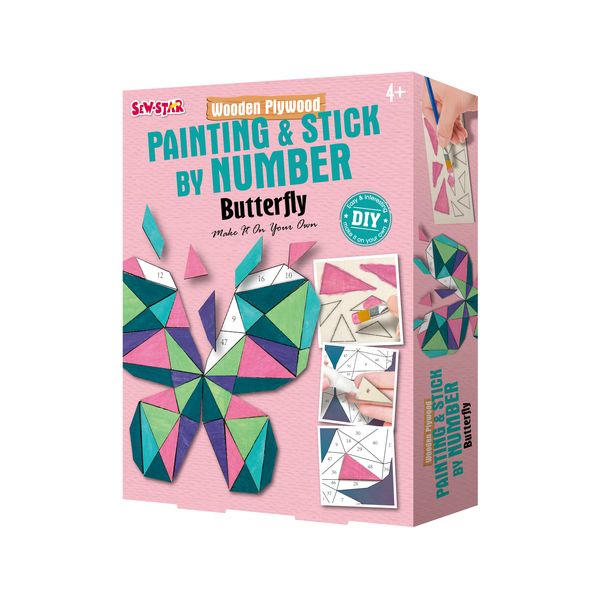 Sew-Star Paint &amp; Stick Studio: Butterfly Edition - Wooden Art Creation Kit