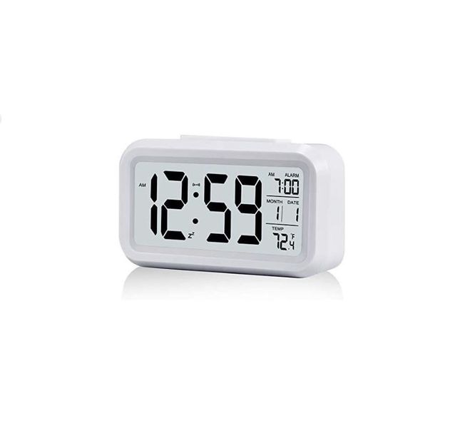 Night Light Easy Operation Clock - White image