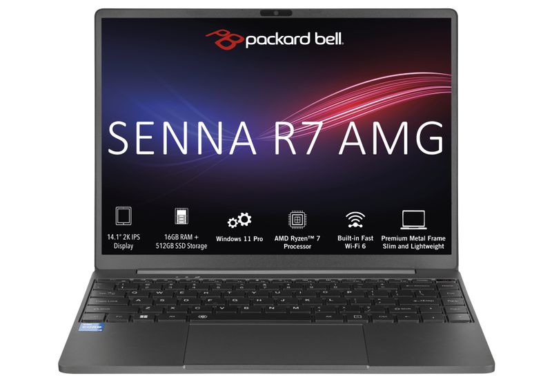 Packard Bell Senna R7 AMG 14" 2K AMD Ryzen 7 16GB RAM 512GB SSD Laptop