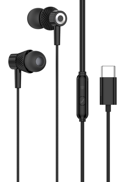 TechZA Type-C Earphones - Super Bass Stereo Sound, Built-in Mic -TZ-HF06