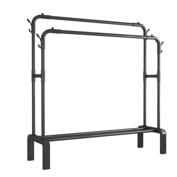 Household Indoor Double-Pole Clothes And Shoe Storage Shelf