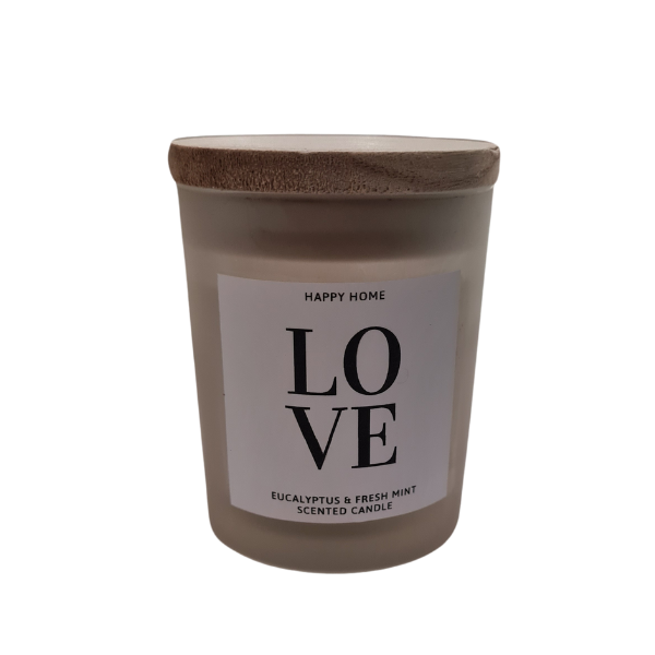 Valentines gift - Love - Eucalyptus &amp; Fresh Mint Scented Candle