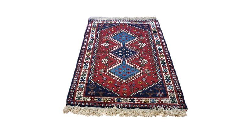 Very Fine Persian Yalemeh Carpet - 100cm x 60cm - Hand Knotted