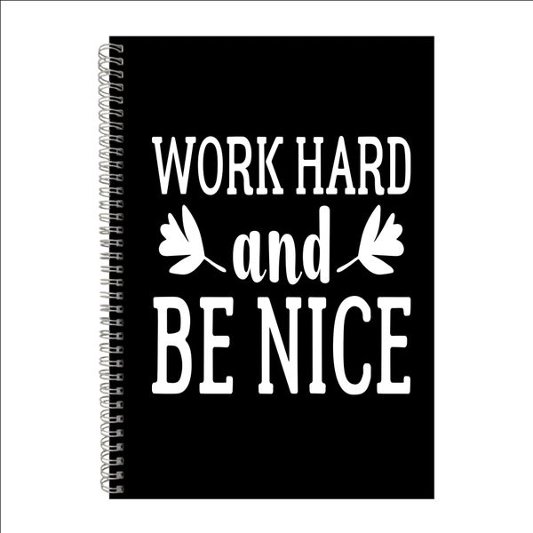 Work Hard A4 Notebook Pad Trendy Motivational Graphic Birthday Present 043
