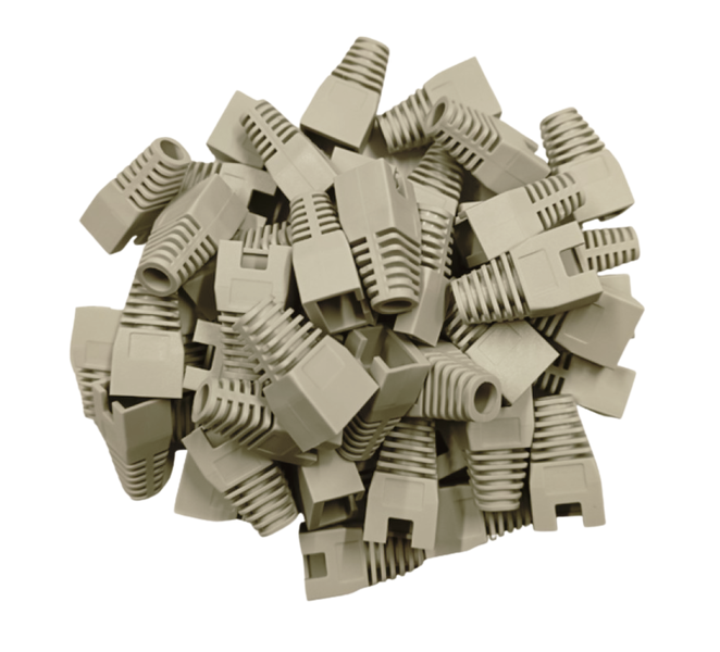 Cat-5e/ 6e RJ45 Grey Rubber Boots Cover 100pcs - SiRCONY