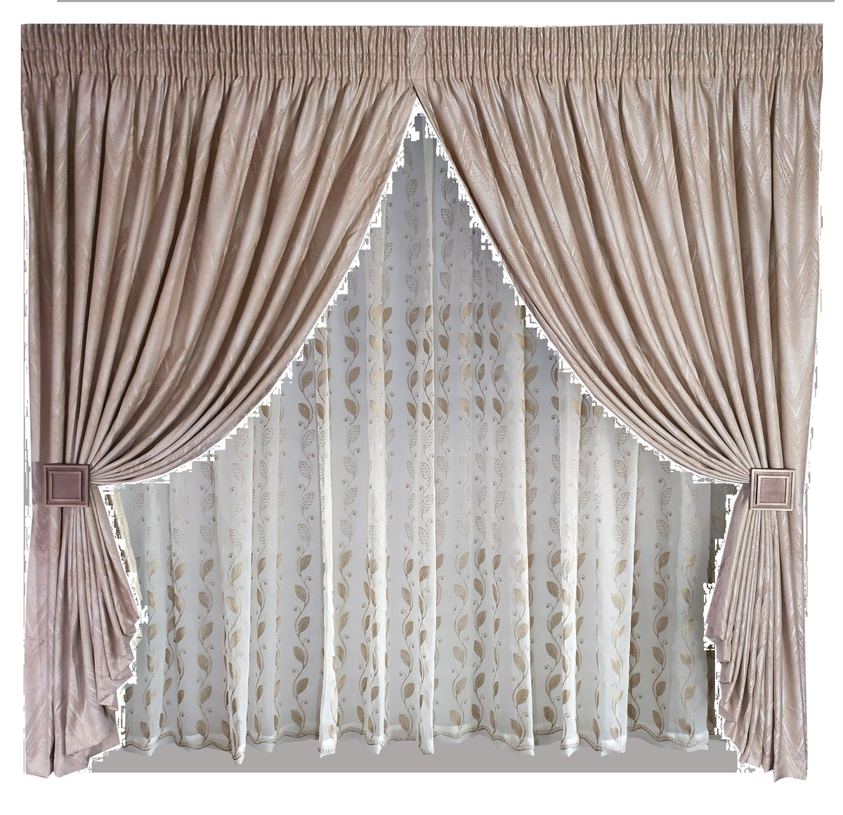 Brown Taped Curtain With Lace 500cmx240cm Buy Online in South Africa