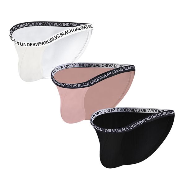 Men's Triangle Briefs 3 Pack Black Pink White M-XXL High Stretch Seamless