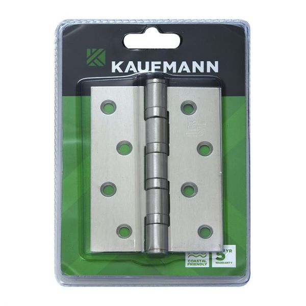 Kaufmann - Butt Hinge 100mm Ball Bearing S/S (Pair)