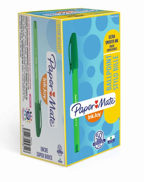 PAPER MATE Inkjoy 100 Capped Ball Pen - Green (Box of 50)