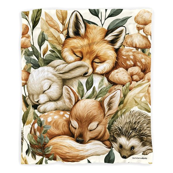 Watercolor Woodland Nursery Baby Fleece Blanket by Wikus Schalkwyk