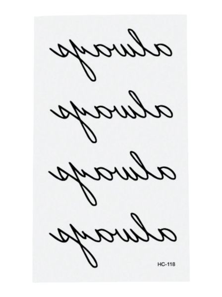 1 Sheet - Minimalist "Always" Design Temporary Tattoo - Black