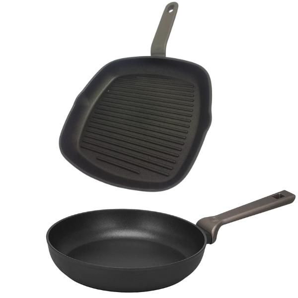 MasterChef - Aluminium Non-Stick Grill and Deep/Frypan Combo 28cm