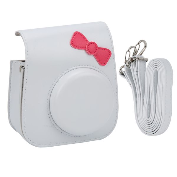 White Retro Shoulder Bag For Instax