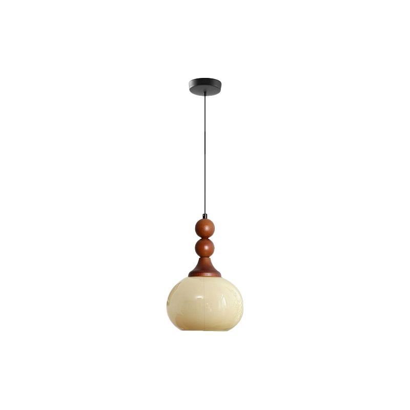 12W Pendant Light with Adjustable Cord - 3-Color Glass Shade