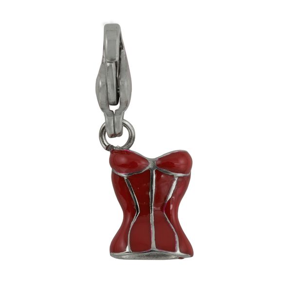 Bad Girl Corset Charm - Red &amp; White