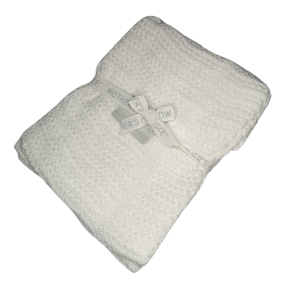 Cellular Baby Receiving Blanket - White image