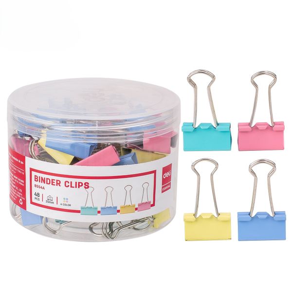 DELI Colour Fold Back Clips - 25mm (Tub of 48)