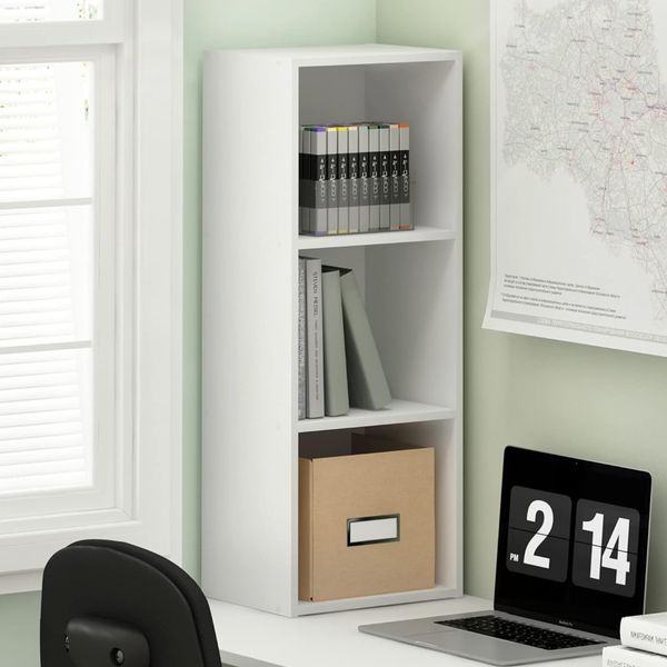 Bookshelf Open Storage Cabinet Shelf Floor Mount 3 Shelf