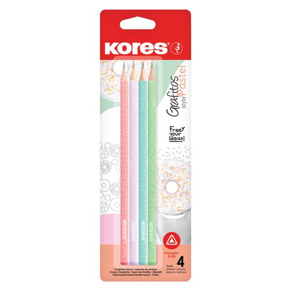 Kores Grafitos HB Pencil - Pastel - Blister of 4