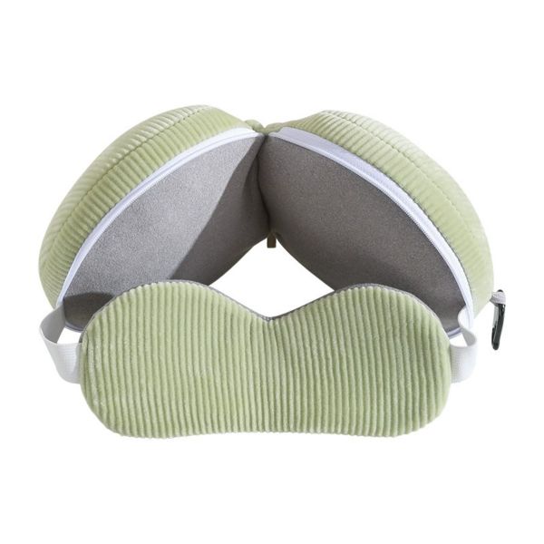 U-Shaped Pillow &amp; Light-Blocking Sleep Mask 2-in-1